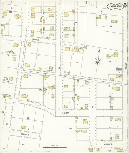 Sanborn Fire Insurance Map from Castle Rock, Cowlitz County, Washington (1908), Sheet #0005 - Complete Map Set gallery image, historic Sanborn map, vintage wall art, Washington Washington