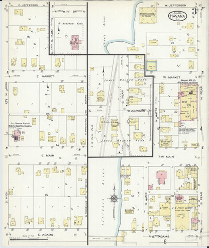Sanborn Fire Insurance Map from Havana, Mason County, Illinois (1914), Sheet #0003 - Complete Map Set gallery image, historic Sanborn map, vintage wall art, Illinois Illinois