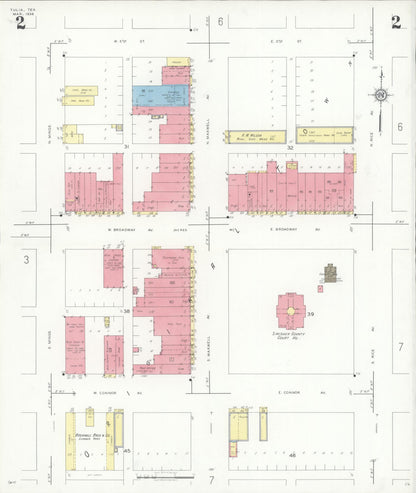 Sanborn Fire Insurance Map from Tulia, Swisher County, Texas (1936), Sheet #0002 - Complete Map Set gallery image, historic Sanborn map, vintage wall art, Texas Texas