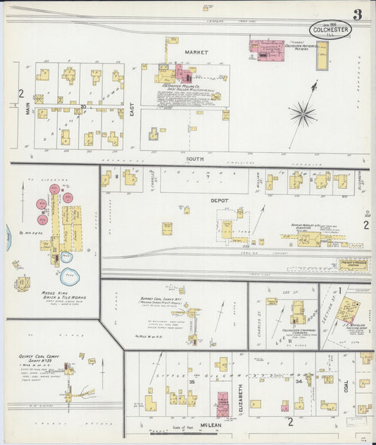 Sanborn Fire Insurance Map from Colchester, Mcdonough County, Illinois (1906), Sheet #0003 - Historic Sanborn Fire Insurance Map Print, vintage old map wall art, antique decor, genealogy gift, Illinois Illinois map