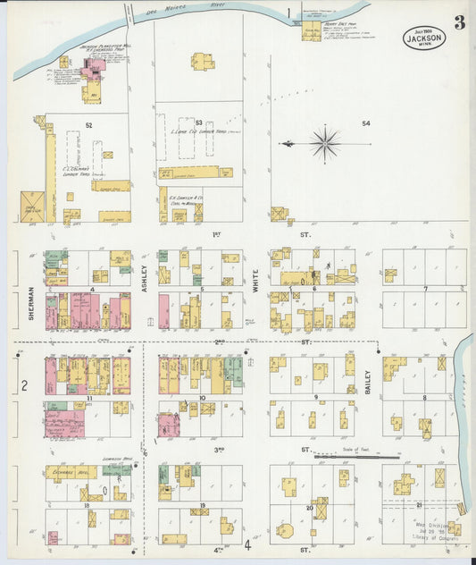 Sanborn Fire Insurance Map from Jackson, Jackson County, Minnesota (1900), Sheet #0003 - Historic Sanborn Fire Insurance Map Print, vintage old map wall art, antique decor, genealogy gift, Minnesota Minnesota map