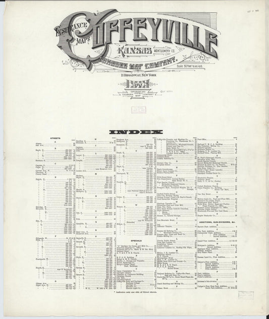 Sanborn Fire Insurance Map from Coffeyville, Montgomery County, Kansas. (1913) – Historic Sanborn Fire Insurance Map Print