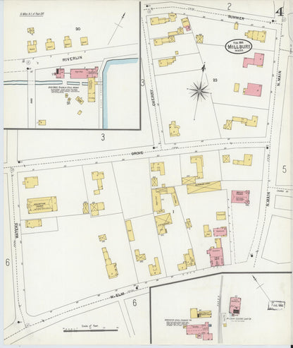 Sanborn Fire Insurance Map from Millbury, Worcester County, Massachusetts (1904), Sheet #0004 - Complete Map Set gallery image, historic Sanborn map, vintage wall art, Massachusetts Massachusetts