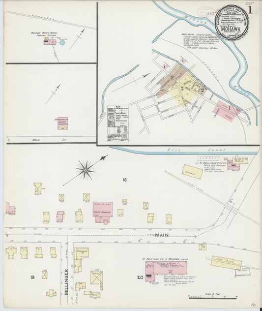 Sanborn Fire Insurance Map from Mohawk, Herkimer County, New York (1891), Sheet #0001 - Complete Map Set gallery image, historic Sanborn map, vintage wall art, New York New York