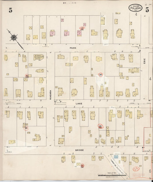 Sanborn Fire Insurance Map from Pulaski, Oswego County, New York (1959), Sheet #0005 - Historic Sanborn Fire Insurance Map Print, vintage old map wall art, antique decor, genealogy gift, New York New York map
