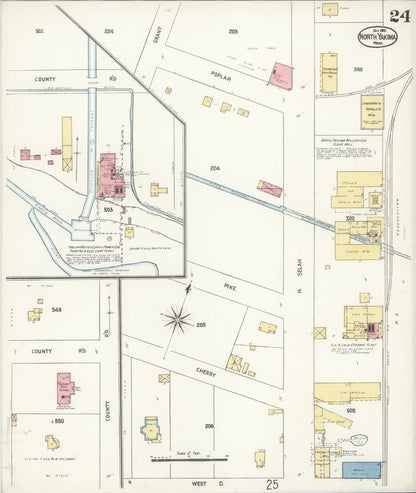 Sanborn Fire Insurance Map from North Yakima, Yakima County, Washington (1905), Sheet #0024 - Complete Map Set gallery image, historic Sanborn map, vintage wall art, Washington Washington