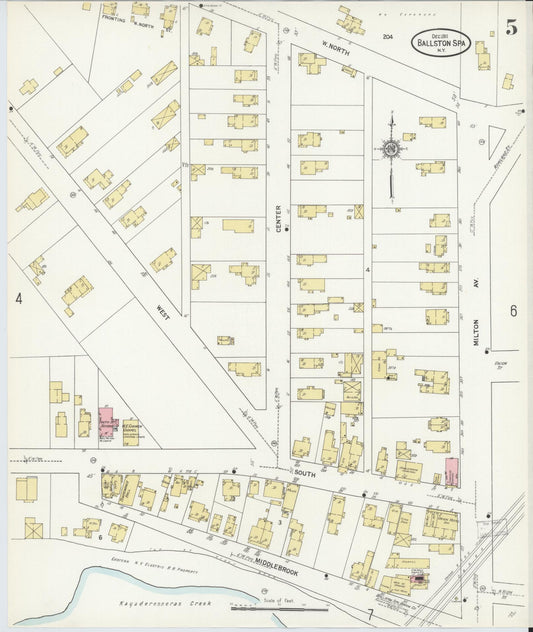 Sanborn Fire Insurance Map from Ballston Spa, Saratoga County, New York (1911), Sheet #0005 - Historic Sanborn Fire Insurance Map Print, vintage old map wall art, antique decor, genealogy gift, New York New York map