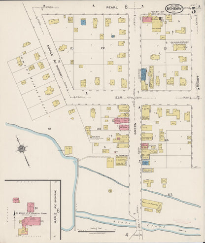 Sanborn Fire Insurance Map from McHenry, McHenry County, Illinois (1922), Sheet #0005 - Complete Map Set gallery image, historic Sanborn map, vintage wall art, Illinois Illinois