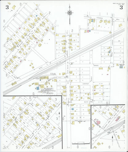 Sanborn Fire Insurance Map from West Salem, Wayne County, Ohio (1951), Sheet #0003 - Complete Map Set gallery image, historic Sanborn map, vintage wall art, Ohio Ohio