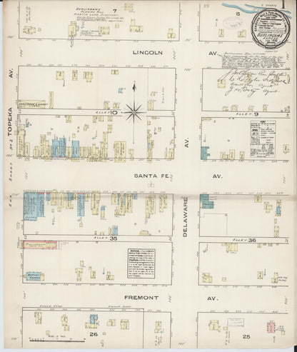 Sanborn Fire Insurance Map from Burlingame, Osage County, Kansas (1885), Sheet #0001 - Complete Map Set gallery image, historic Sanborn map, vintage wall art, Kansas Kansas