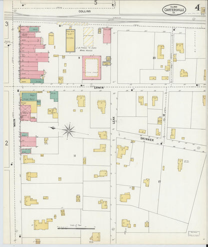 Sanborn Fire Insurance Map from Cartersville, Bartow County, Georgia (1900), Sheet #0004 - Complete Map Set gallery image, historic Sanborn map, vintage wall art, Georgia Georgia