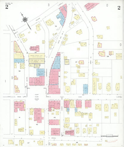 Sanborn Fire Insurance Map from Ellijay, Gilmer County, Georgia (1948), Sheet #0002 - Complete Map Set gallery image, historic Sanborn map, vintage wall art, Georgia Georgia