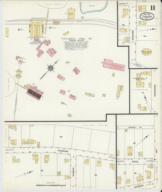 Sanborn Fire Insurance Map from Throop, Lackawanna County, Pennsylvania (1912), Sheet #0011 - Historic Sanborn Fire Insurance Map Print, vintage old map wall art, antique decor, genealogy gift, Pennsylvania Pennsylvania map