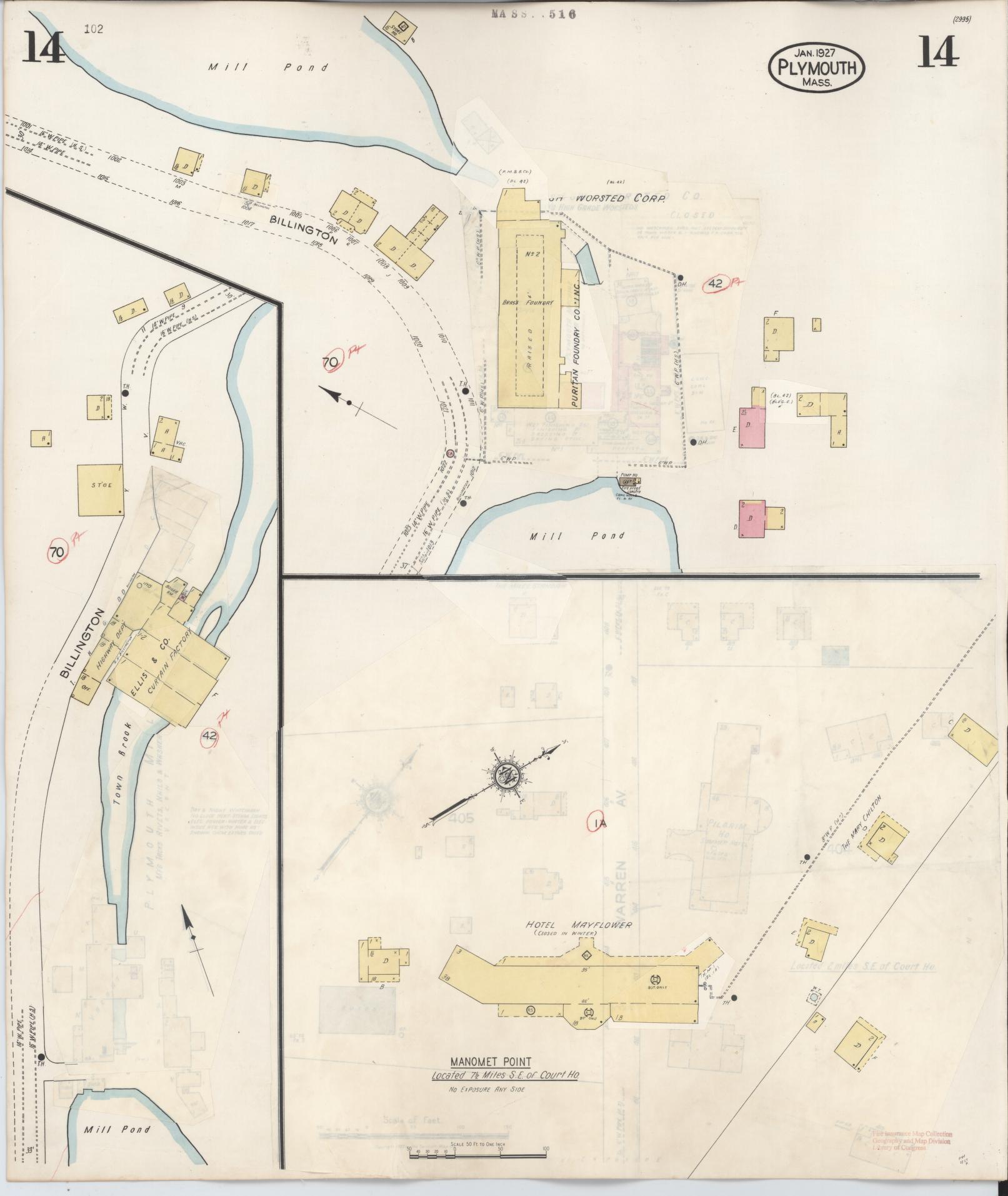 Sanborn Fire Insurance Map from Plymouth, Plymouth County, Massachusetts (1948), Sheet #0014 - Complete Map Set gallery image, historic Sanborn map, vintage wall art, Massachusetts Massachusetts