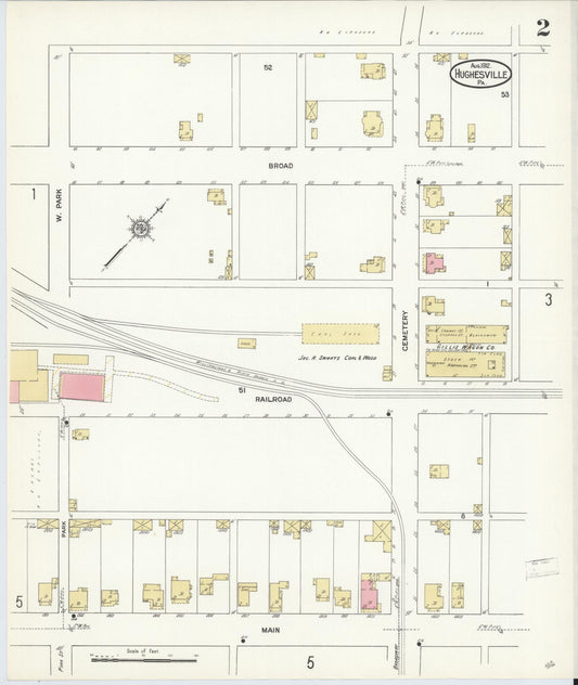 Sanborn Fire Insurance Map from Hughesville, Lycoming County, Pennsylvania (1912), Sheet #0002 - Historic Sanborn Fire Insurance Map Print, vintage old map wall art, antique decor, genealogy gift, Pennsylvania Pennsylvania map