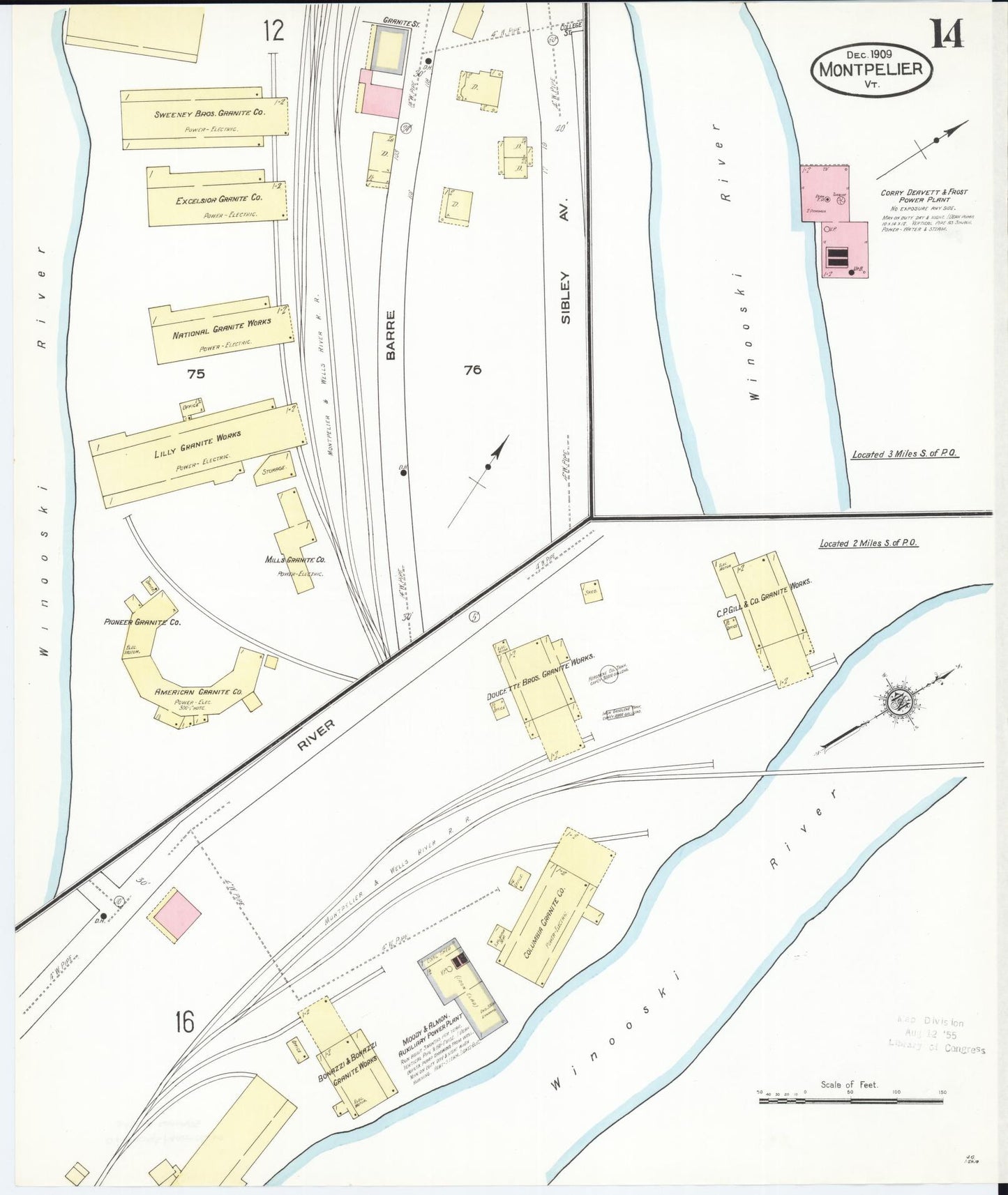 Sanborn Fire Insurance Map from Montpelier, Washington County, Vermont (1909), Sheet #0014 - Complete Map Set gallery image, historic Sanborn map, vintage wall art, Vermont Vermont