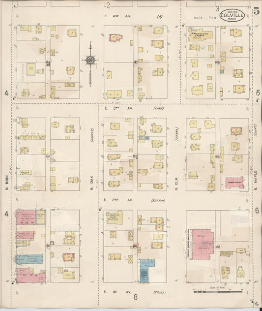 Sanborn Fire Insurance Map from Colville, Stevens County, Washington (1940), Sheet #0005 - Historic Sanborn Fire Insurance Map Print, vintage old map wall art, antique decor, genealogy gift, Washington Washington map