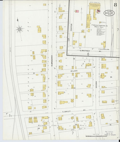 Sanborn Fire Insurance Map from Shelby, Richland County, Ohio (1899), Sheet #0008 - Historic Sanborn Fire Insurance Map Print, vintage old map wall art, antique decor, genealogy gift, Ohio Ohio map