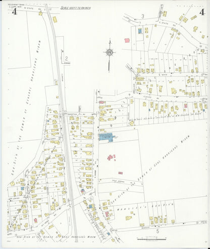 Sanborn Fire Insurance Map from Cleves, Hamilton County, Ohio (1938), Sheet #0004 - Historic Sanborn Fire Insurance Map Print, vintage old map wall art, antique decor, genealogy gift, Ohio Ohio map