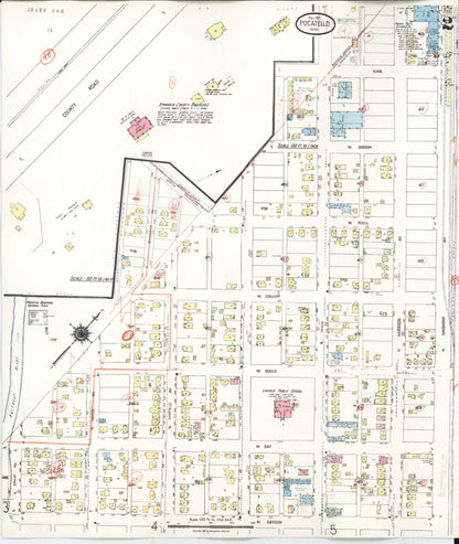 Sanborn Fire Insurance Map from Pocatello, Bannock County, Idaho (1948), Sheet #0002 - Complete Map Set gallery image, historic Sanborn map, vintage wall art, Idaho Idaho