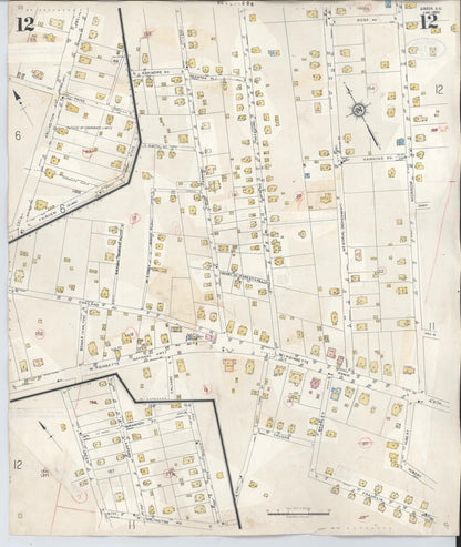 Sanborn Fire Insurance Map from Greer, Greenville and Spartanburg Counties, South Carolina (1951), Sheet #0012 - Complete Map Set gallery image, historic Sanborn map, vintage wall art, South Carolina South Carolina