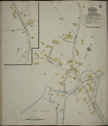 Sanborn Fire Insurance Map from Sunapee, Sullivan County, New Hampshire (1936), Sheet #0006 - Complete Map Set gallery image, historic Sanborn map, vintage wall art, New Hampshire New Hampshire