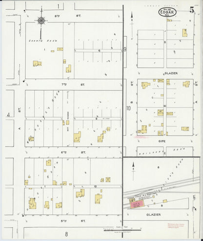 Sanborn Fire Insurance Map from Edgar, Clay County, Nebraska (1921), Sheet #0005 - Complete Map Set gallery image, historic Sanborn map, vintage wall art, Nebraska Nebraska