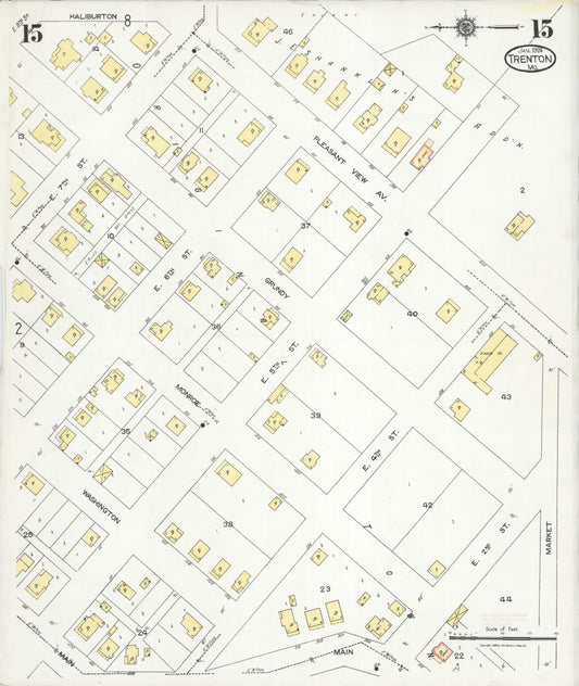 Sanborn Fire Insurance Map from Trenton, Grundy County, Missouri (1924), Sheet #0015 - Historic Sanborn Fire Insurance Map Print, vintage old map wall art, antique decor, genealogy gift, Missouri Missouri map