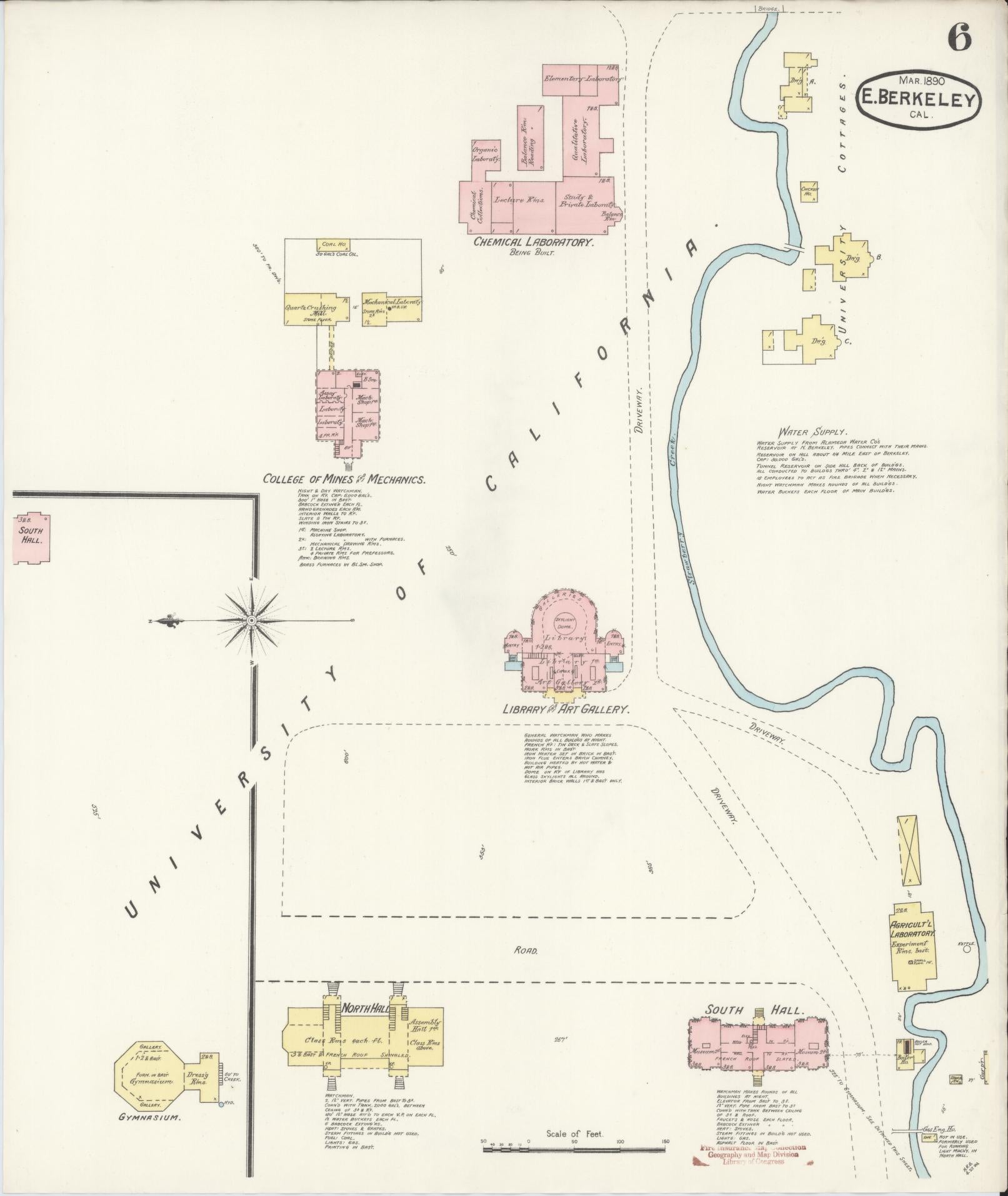 Sanborn Fire Insurance Map from East Berkeley, Alameda County, California (1890), Sheet #0006 - Complete Map Set gallery image, historic Sanborn map, vintage wall art, California California
