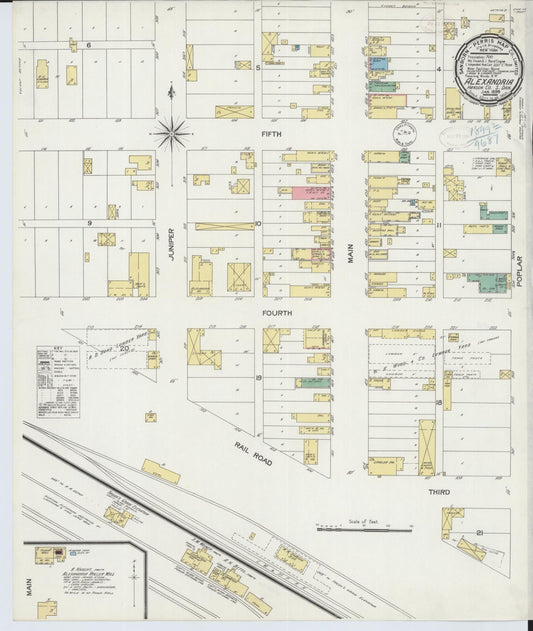 Sanborn Fire Insurance Map from Alexandria, Hanson County, South Dakota (1899), Sheet #0001 - Historic Sanborn Fire Insurance Map Print, vintage old map wall art, antique decor, genealogy gift, South Dakota South Dakota map
