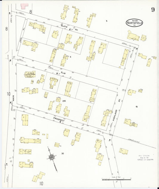 Sanborn Fire Insurance Map from Northfield, Washington County, Vermont (1910), Sheet #0009 - Historic Sanborn Fire Insurance Map Print, vintage old map wall art, antique decor, genealogy gift, Vermont Vermont map