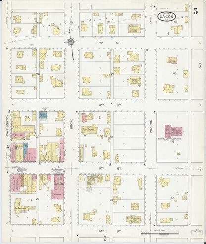 Sanborn Fire Insurance Map from Lacon, Marshall County, Illinois (1913), Sheet #0005 - Historic Sanborn Fire Insurance Map Print, vintage old map wall art, antique decor, genealogy gift, Illinois Illinois map