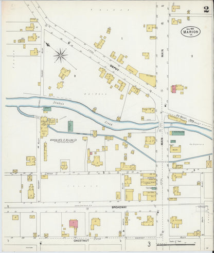 Sanborn Fire Insurance Map from Marion, Smyth County, Virginia (1902), Sheet #0002 - Complete Map Set gallery image, historic Sanborn map, vintage wall art, Virginia Virginia