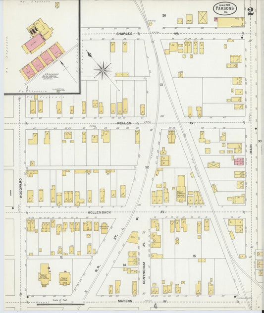 Sanborn Fire Insurance Map from Parsons, Luzerne County, Pennsylvania (1903), Sheet #0002 - Historic Sanborn Fire Insurance Map Print, vintage old map wall art, antique decor, genealogy gift, Pennsylvania Pennsylvania map