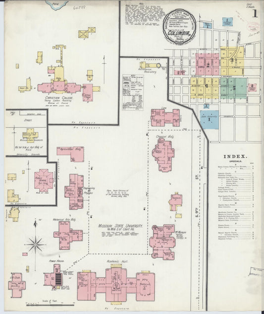 Sanborn Fire Insurance Map from Columbia, Boone County, Missouri. (1895) – Historic Sanborn Fire Insurance Map Print