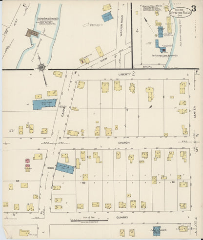 Sanborn Fire Insurance Map from Newton Falls, Trumbull County, Ohio (1922), Sheet #0003 - Historic Sanborn Fire Insurance Map Print, vintage old map wall art, antique decor, genealogy gift, Ohio Ohio map