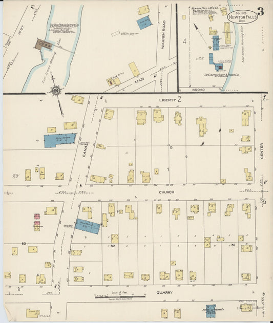 Sanborn Fire Insurance Map from Newton Falls, Trumbull County, Ohio (1922), Sheet #0003 - Historic Sanborn Fire Insurance Map Print, vintage old map wall art, antique decor, genealogy gift, Ohio Ohio map