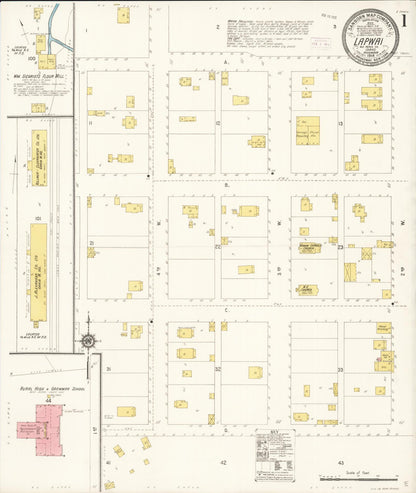 Sanborn Fire Insurance Map from Lapwai, Nez Perce County, Idaho (1914), Sheet #0001 - Complete Map Set gallery image, historic Sanborn map, vintage wall art, Idaho Idaho