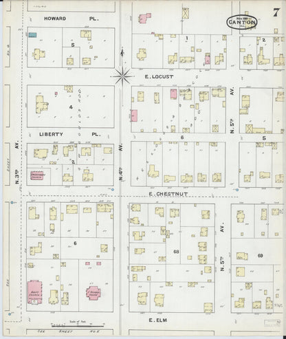 Sanborn Fire Insurance Map from Canton, Fulton County, Illinois (1891), Sheet #0007 - Complete Map Set gallery image, historic Sanborn map, vintage wall art, Illinois Illinois