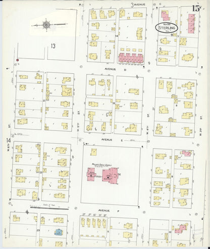 Sanborn Fire Insurance Map from Sterling, Whiteside County, Illinois (1910), Sheet #0015 - Complete Map Set gallery image, historic Sanborn map, vintage wall art, Illinois Illinois
