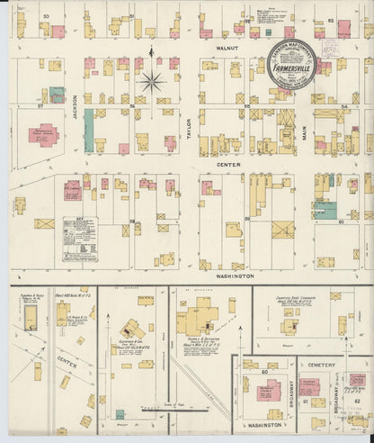 Sanborn Fire Insurance Map from Farmersville, Montogomery County, Ohio (1905), Sheet #0001 - Historic Sanborn Fire Insurance Map Print, vintage old map wall art, antique decor, genealogy gift, Ohio Ohio map