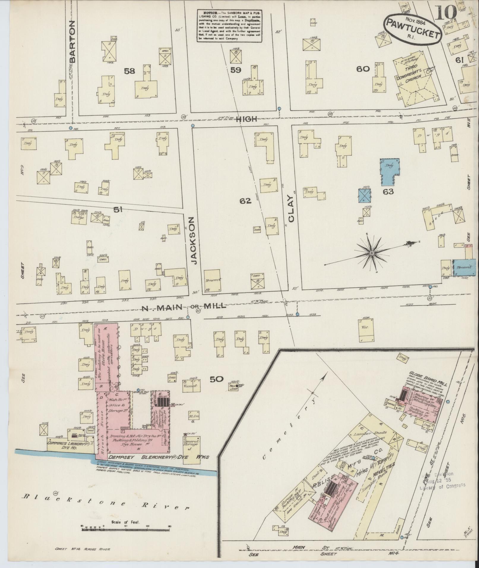 Sanborn Fire Insurance Map from Pawtucket, Providence County, Rhode Island (1884), Sheet #0010 - Complete Map Set gallery image, historic Sanborn map, vintage wall art, Rhode Island Rhode Island