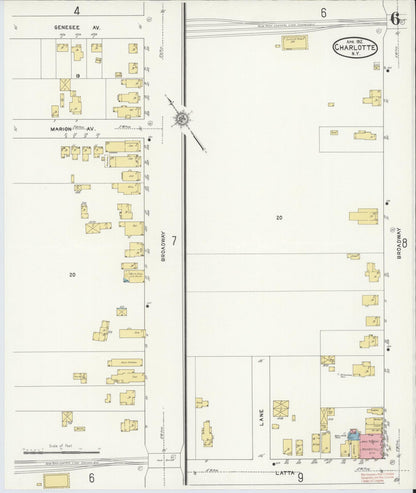 Sanborn Fire Insurance Map from Charlotte, Monroe County, New York (1912), Sheet #0006 - Historic Sanborn Fire Insurance Map Print, vintage old map wall art, antique decor, genealogy gift, New York New York map