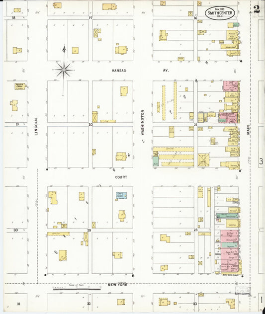 Sanborn Fire Insurance Map from Smith Center, Smith County, Kansas (1899), Sheet #0002 - Historic Sanborn Fire Insurance Map Print, vintage old map wall art, antique decor, genealogy gift, Kansas Kansas map
