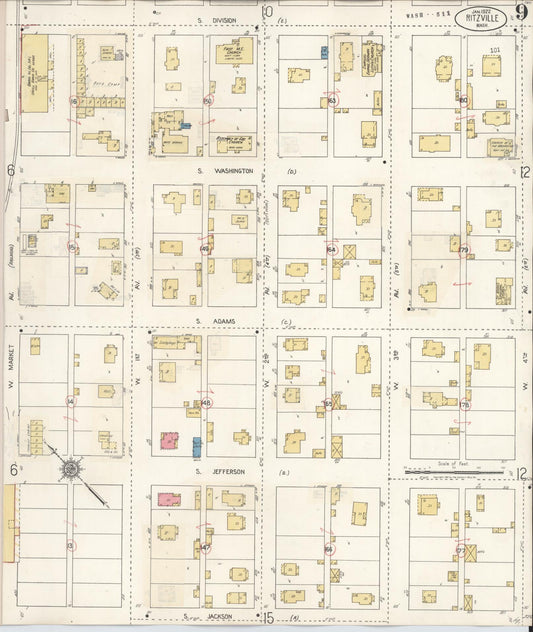Sanborn Fire Insurance Map from Ritzville, Adams County, Washington (1939), Sheet #0009 - Historic Sanborn Fire Insurance Map Print, vintage old map wall art, antique decor, genealogy gift, Washington Washington map