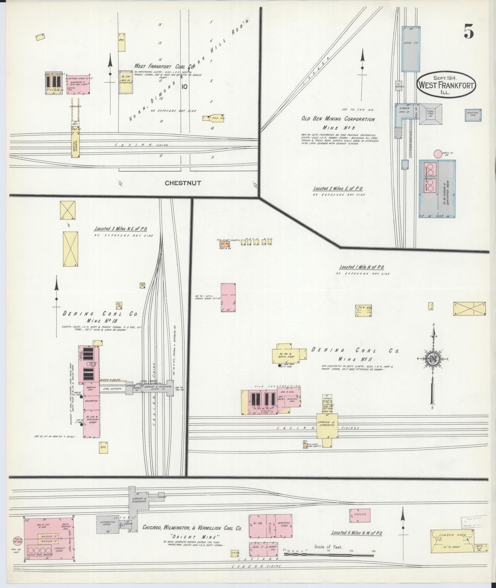 Sanborn Fire Insurance Map from West Frankfort, Franklin County, Illinois (1914), Sheet #0005 - Complete Map Set gallery image, historic Sanborn map, vintage wall art, Illinois Illinois