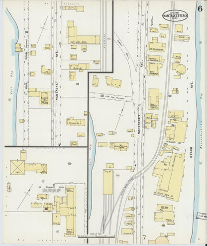 Sanborn Fire Insurance Map from Nantasket Beach, Plymouth County, Massachusetts (1898), Sheet #0006 - Historic Sanborn Fire Insurance Map Print, vintage old map wall art, antique decor, genealogy gift, Massachusetts Massachusetts map