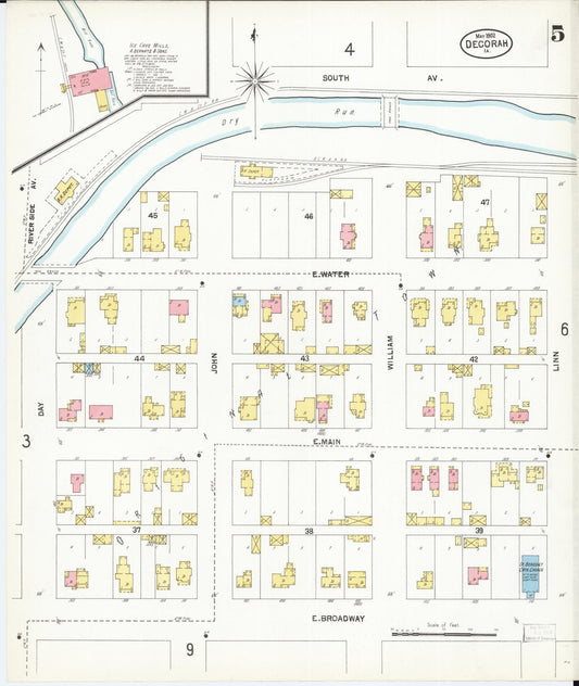 Sanborn Fire Insurance Map from Decorah, Winneshiek County, Iowa (1902), Sheet #0005 - Historic Sanborn Fire Insurance Map Print, vintage old map wall art