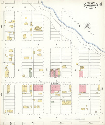 Sanborn Fire Insurance Map from Anacortes, Skagit County, Washington (1905), Sheet #0004 - Complete Map Set gallery image, historic Sanborn map, vintage wall art, Washington Washington