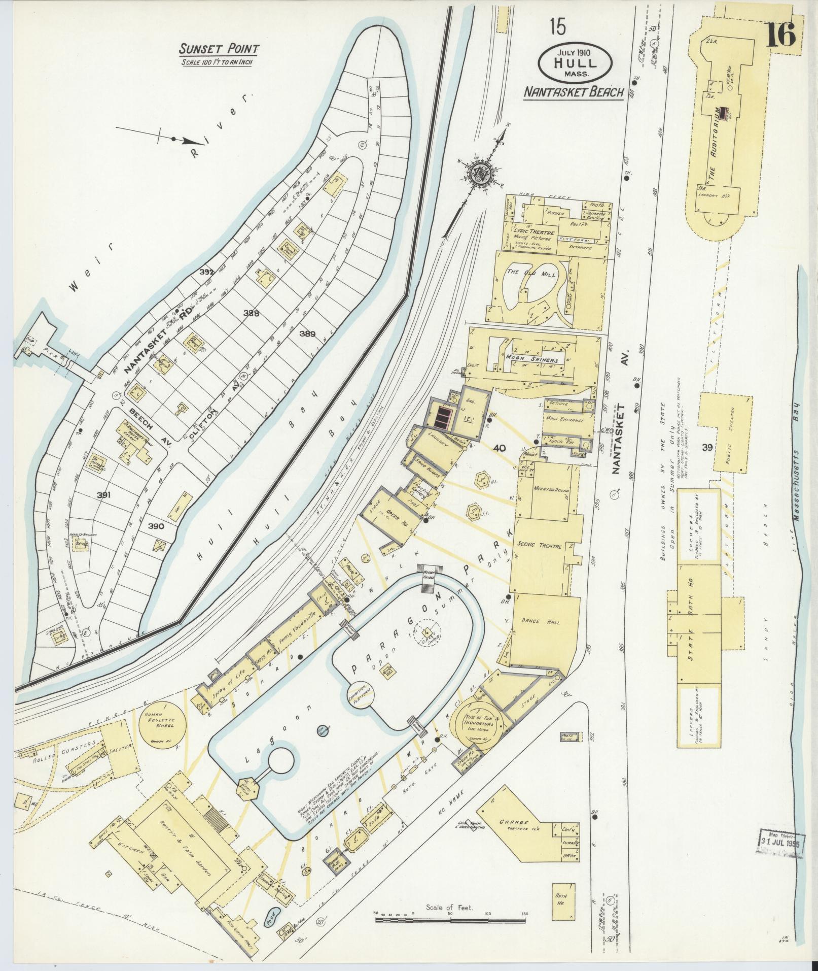 Sanborn Fire Insurance Map from Hull, Plymouth County, Massachusetts (1910), Sheet #0016 - Complete Map Set gallery image, historic Sanborn map, vintage wall art, Massachusetts Massachusetts